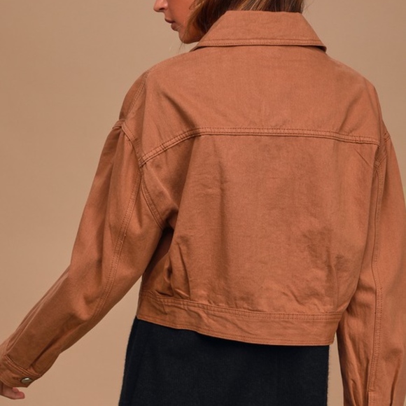 Lulu's Back to Reality Rusty Rose Cropped Jacket - Picture 2 of 3